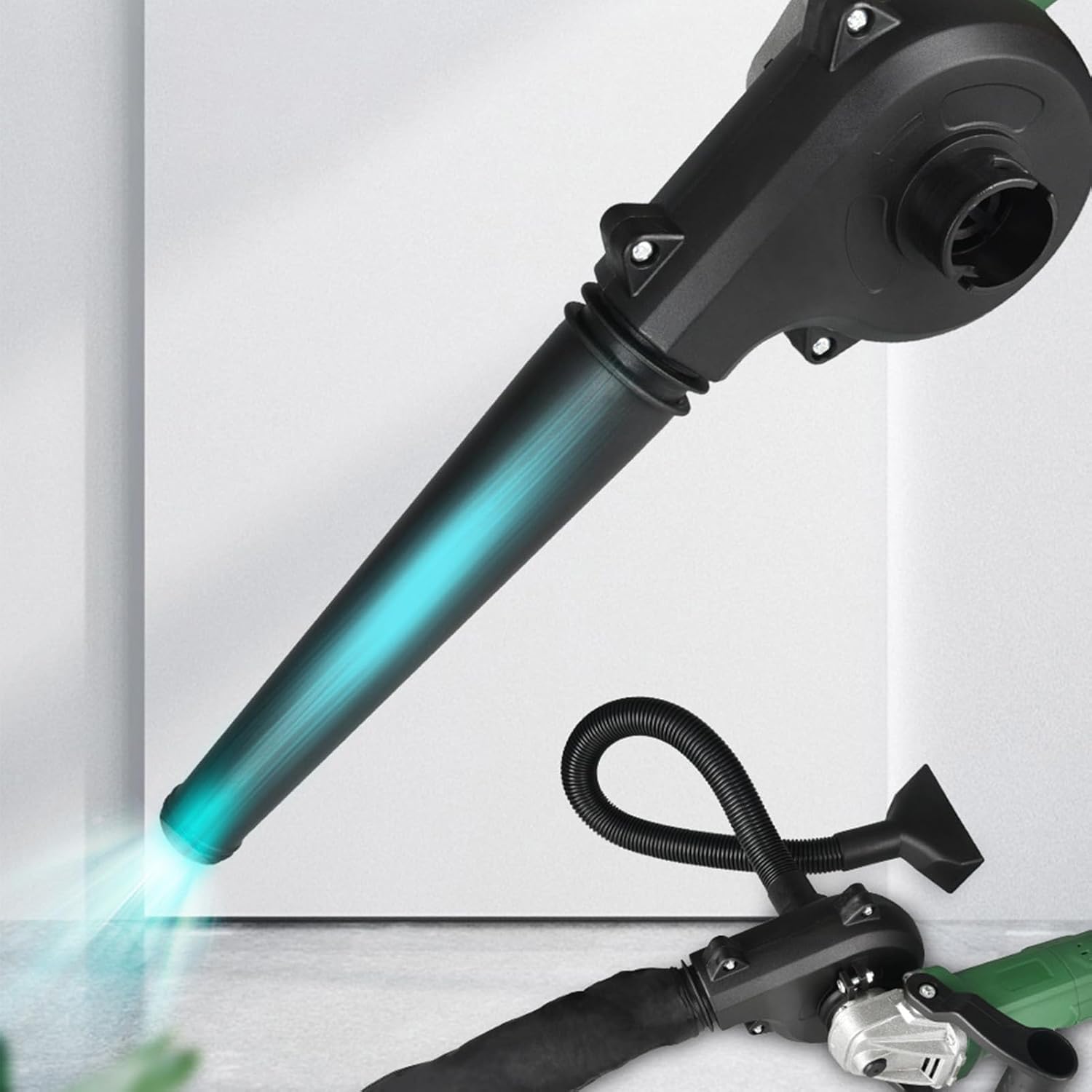 Angle Grinder to Blower Adapter Set, Angle Grinder Converted Into Blower Vacuum Cleaner, Dual Use Blowing Suction Strong Wind Power for Garden Garage Car Woodworking