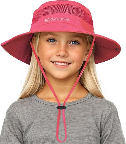 Vista 27 de Kids Sun hat for Girls Boys Outdoor Breathable Sun Protection UPF 50+ Cap Wide Brim Summer Beach Bucket hat