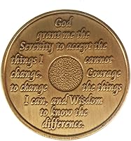 Vista 2 de Medallón AA de 40 años tradicional de bronce elevado central sobriedad chip