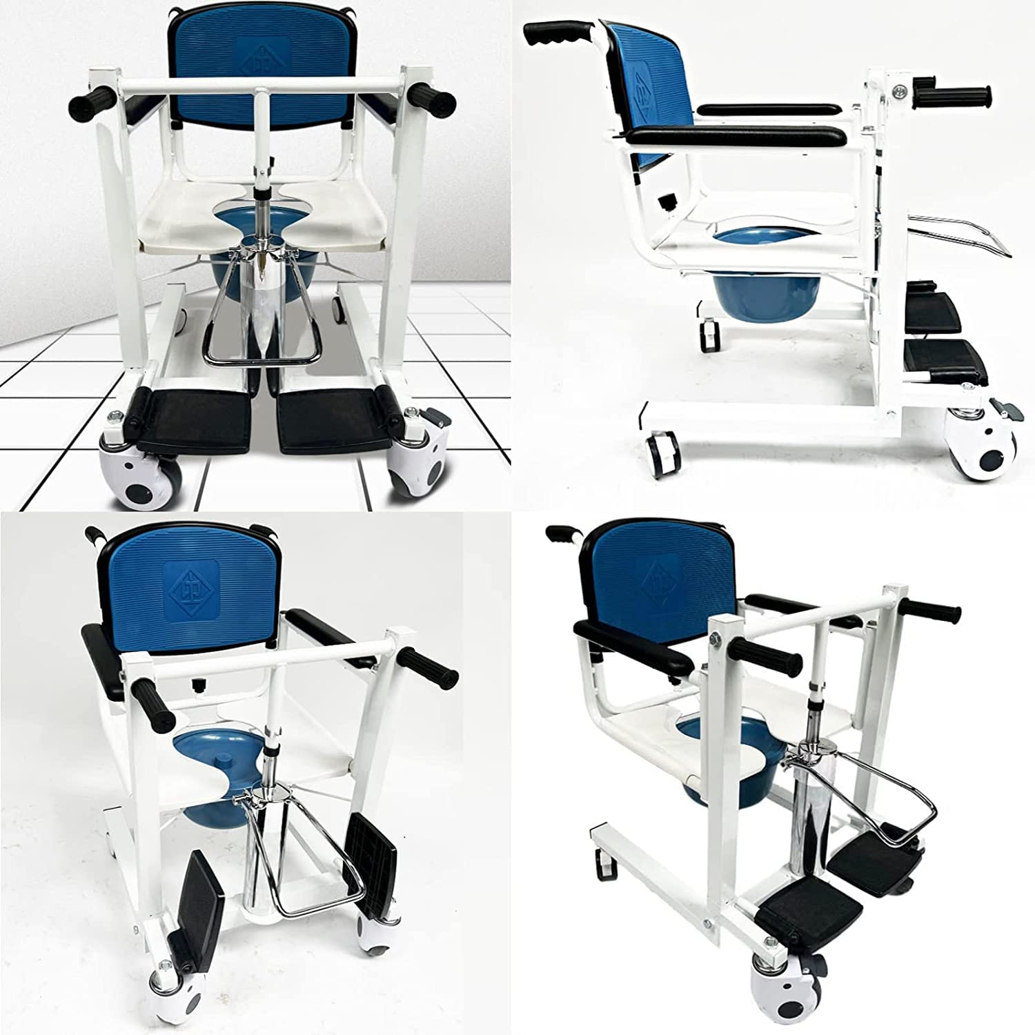 MIIKHI Patient Lift Handicapped Lift Wheelchair for Home, Bathroom Wheelchair Shower Chair with Padded Seat - Use in Home, Hospital - Maximum Load 330Lbs