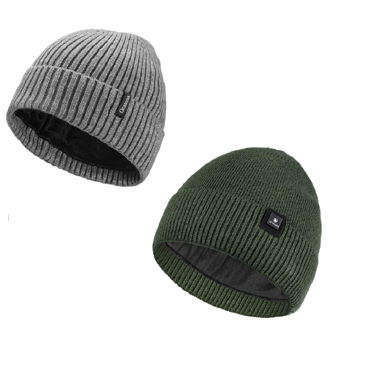Ocatoma Beanie Wintermütze Mit Fleece Futter - Dehnbare Strickmütze Für Herren & Damen