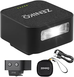 ZF-08 Camera Flash and Lightweight Portability Single-Contact Hotshoe Lithium Battery Type-C Charging 440 Full-Power Flashes