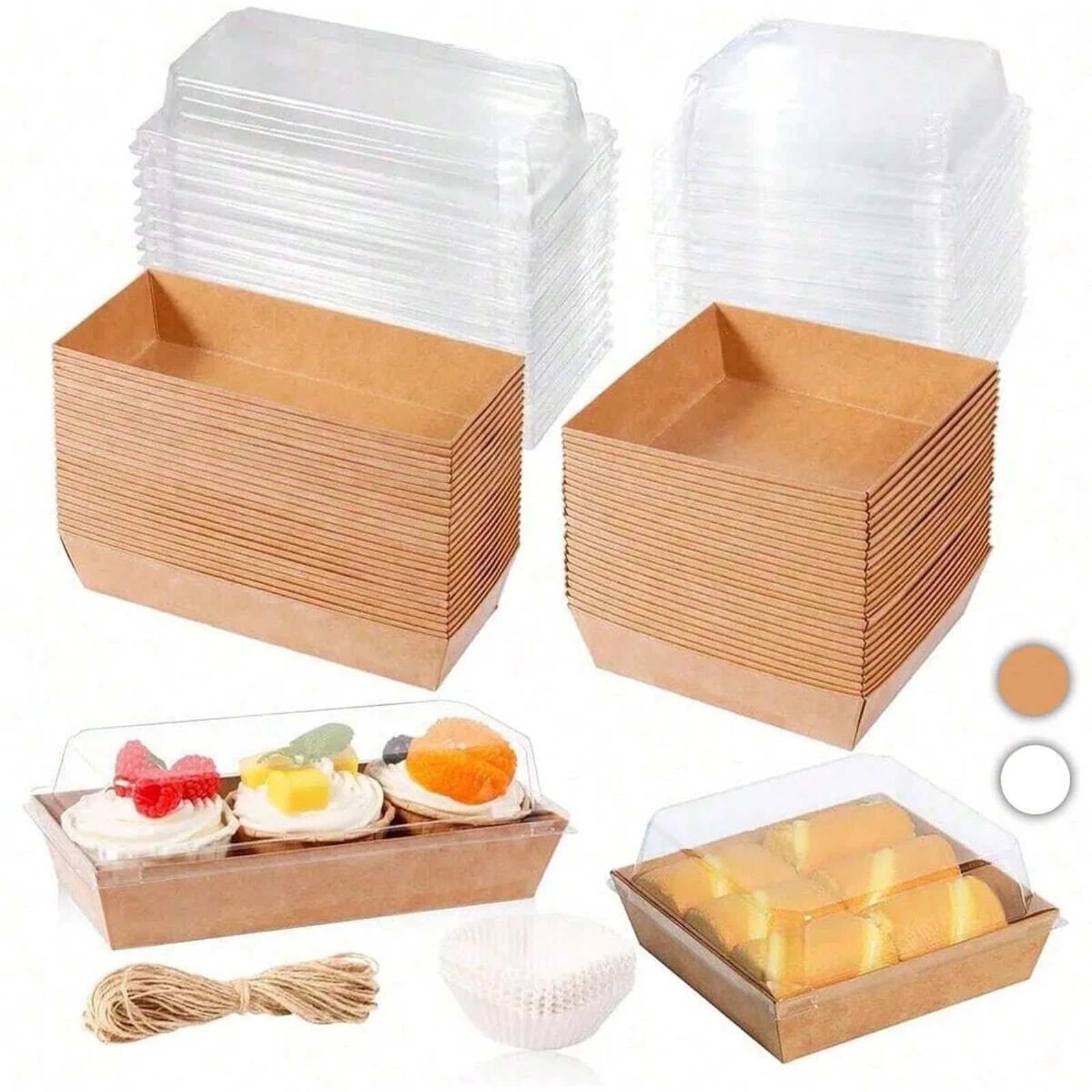 WNBFTTK Cajas Para Tartas Caja de embalaje for sándwiches (25/50 unidades) for pasteles, pan y tartas