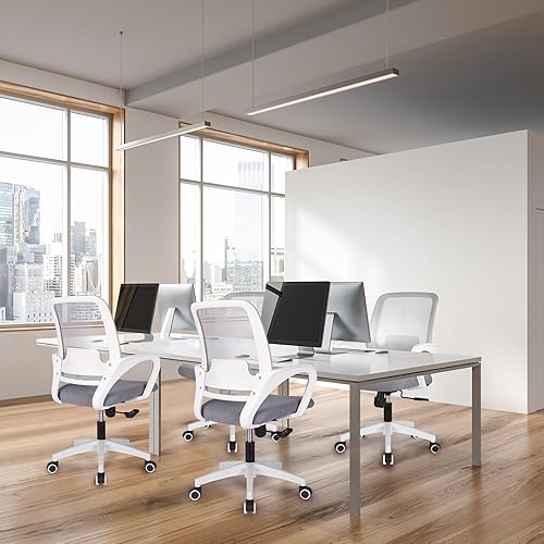 Miniatura 6 de NEO Chair Escritorio de oficina ergonómico de malla para computadora con soporte lumbar, ruedas giratorias de altura ajustable, cómoda silla de