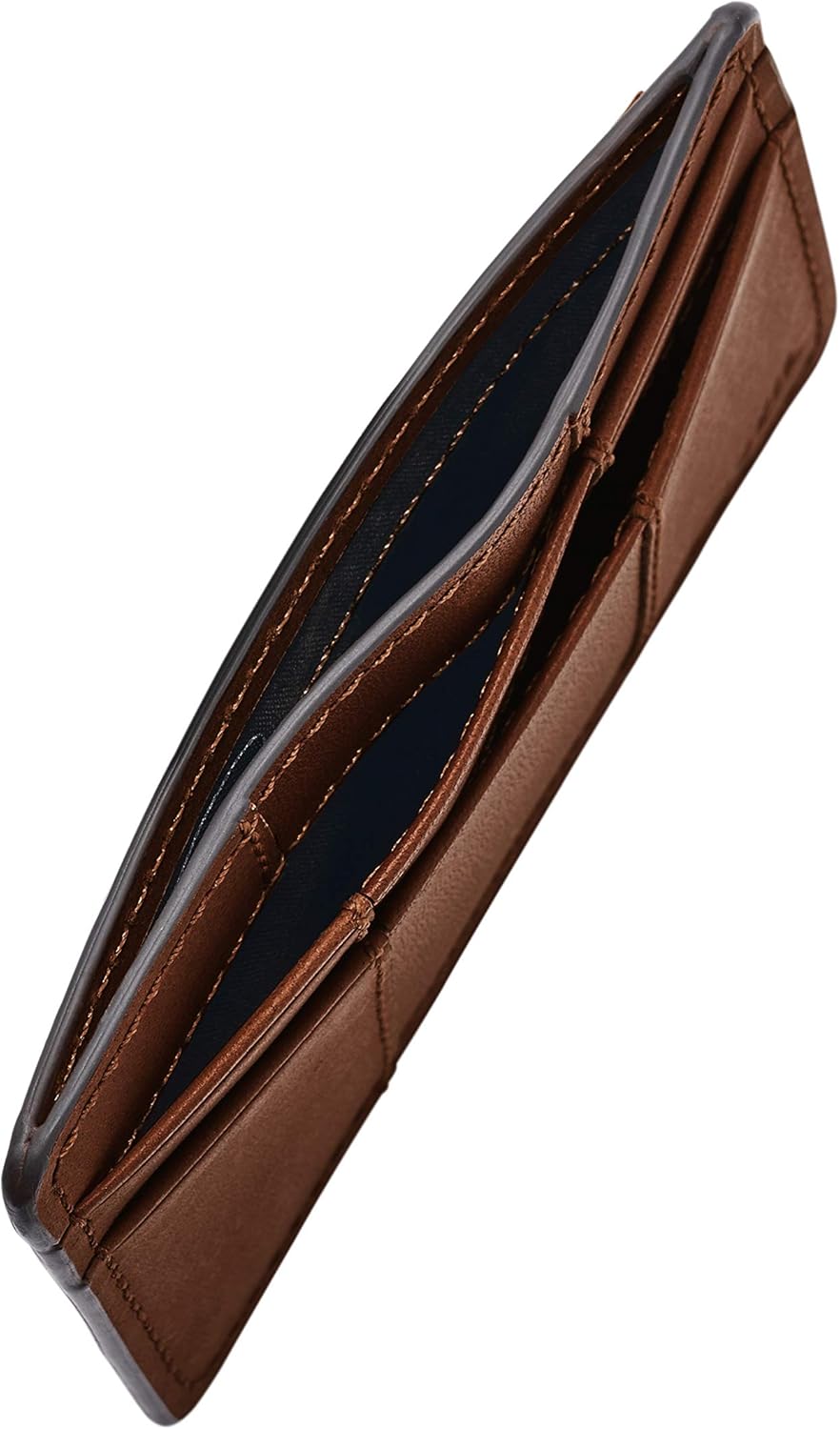 Miniatura 3 de Fossil Cartera minimalista de cuero para hombre con bolsillo frontal