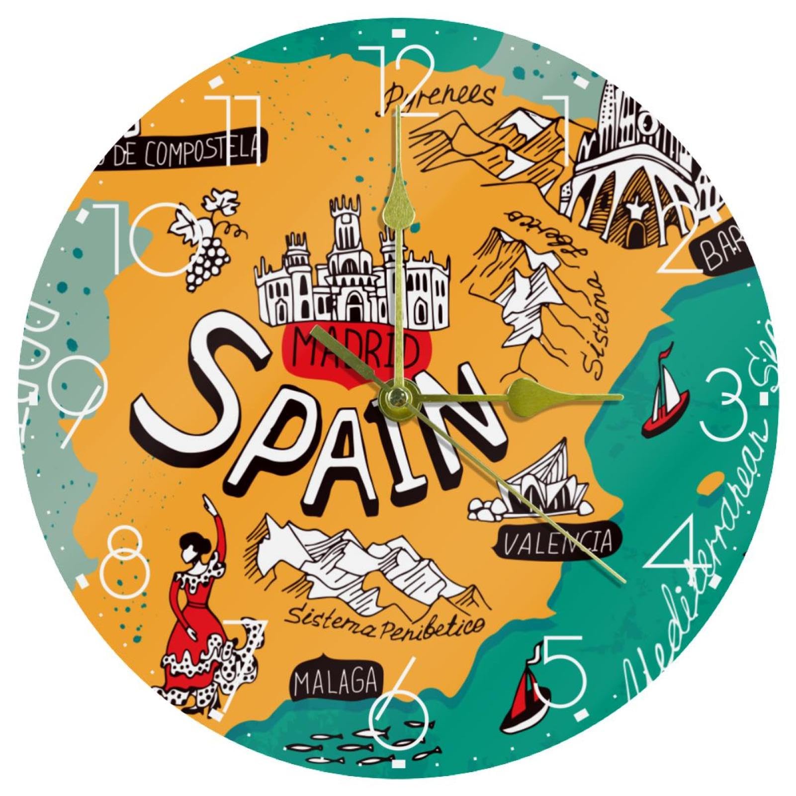Horloge murale silencieuse Espagne pour retrouver le calme dans la chambre