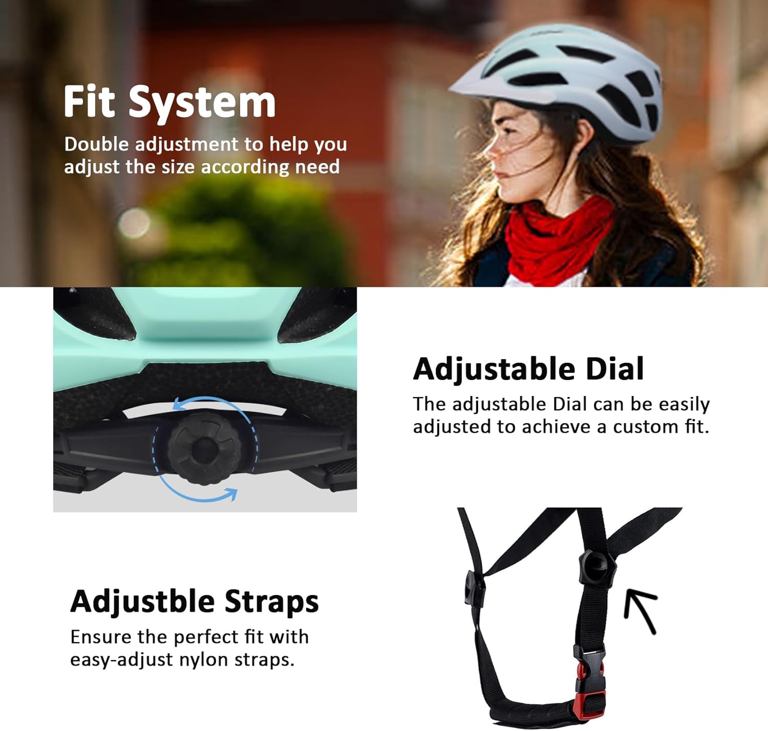 Bike Helmet for Adults Women Men Youth Kids, Lightweight Mountain Road Bicycle Cycling Helmets with Adjustable Dial & Removable Visor