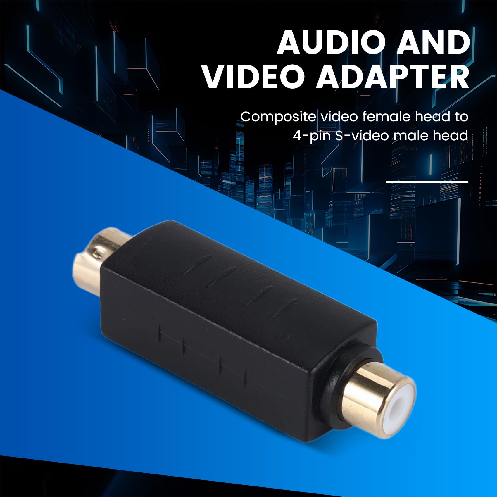 Adattatore Video S-Video Femmina A Composito | Mini DIN 4 Pin | Convertitore Per DVD, TV E Home Theater