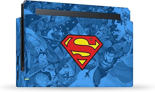 Head Case Designs Officially Licensed Superman DC Comics Collage Logos and Comic Book Vinyl Sticker Gaming Skin Decal Cover Compatible with Nintendo