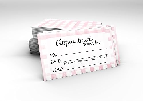 Miniatura 2 de Tarjetas recordatorias de citas para médicos, peluquerías, salones de uñas, peluqueros de mascotas, spa, automoción (rosa, 100)