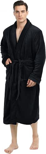 NY Threads Mens Robe, Luxury Plush Fleece Mens Bathrobe, Spa