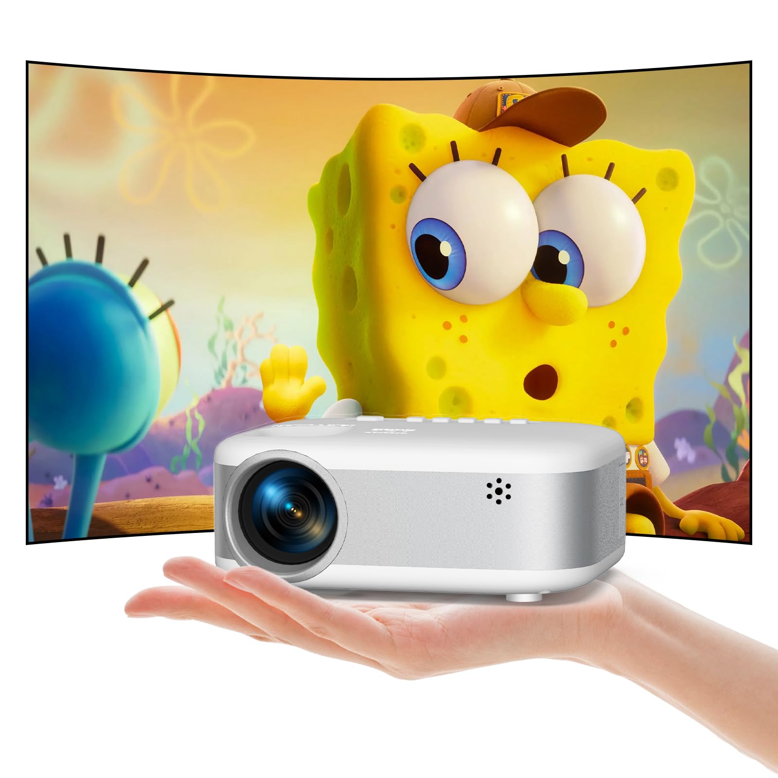 8500L Portable Projector for Home Theater Entertainment, Full HD 1080P Supported Mini Projector HDMI AV USB TV Stick Supported
