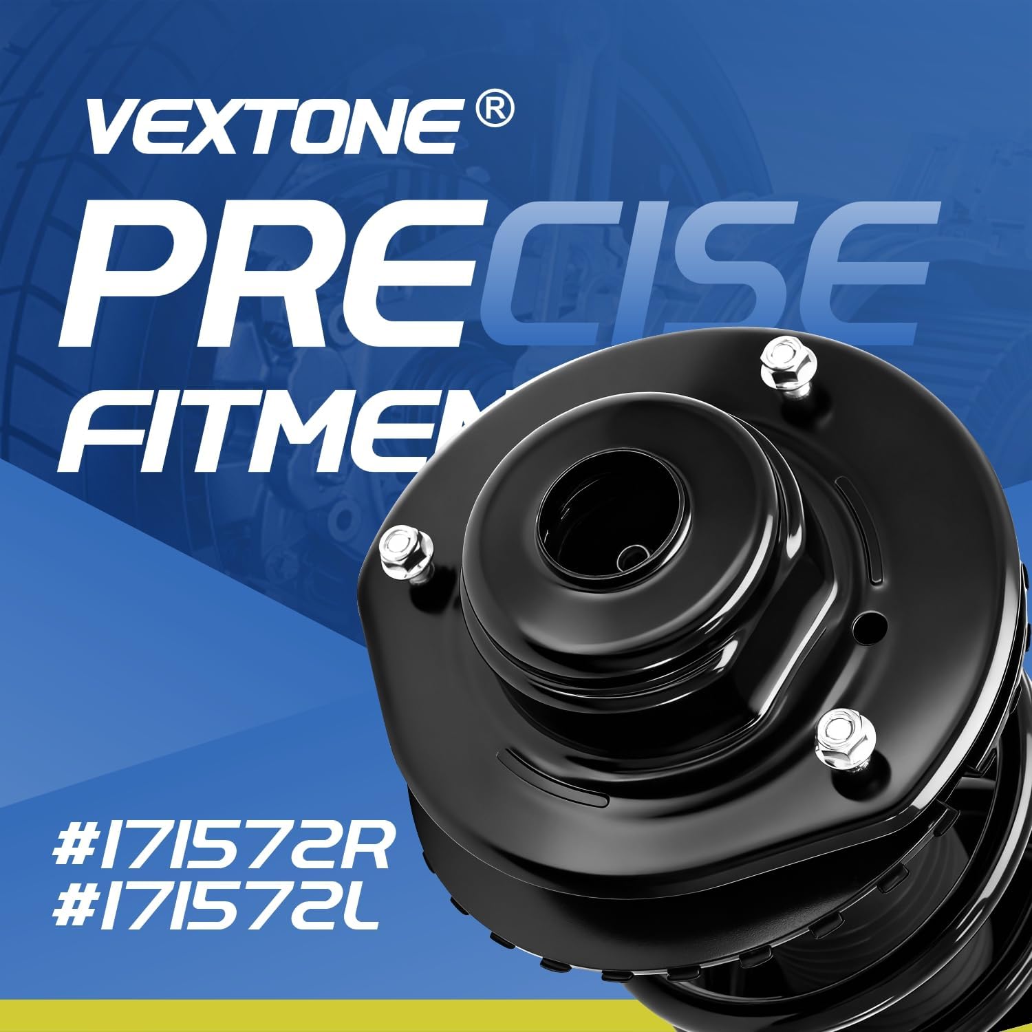 Vextone Front Struts Shock Absorbers Assembly - Fit for 2001-2007 Dodge Caravan 3.3L/Grand Caravan FWD, Left Right Shocks Replace 171572R 171572L (Set of 2)