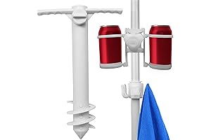 Premium Sand Drink Holder and Towel Hook Set