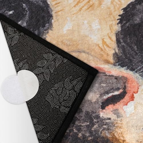 Miniatura 8 de Tapete medio redondo para puerta de animal lechero, antideslizante, para entrada de bienvenida al aire libre, absorbente, lavable, para interiores y