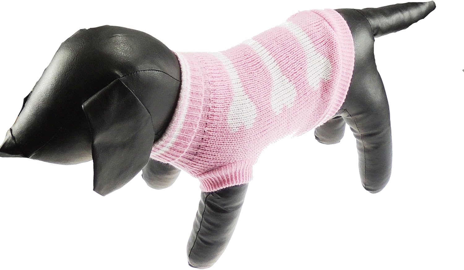 Cute Funny SMALL DOG ONLY Doggy Puppy Kitten Outfit Warm Everyday Walking Winter Girl Jumper Coat Clothes Hoodies Costume Ideas Pullover Wooly Knitted Sweater Apparel Baby Pink White Bones XL Pink