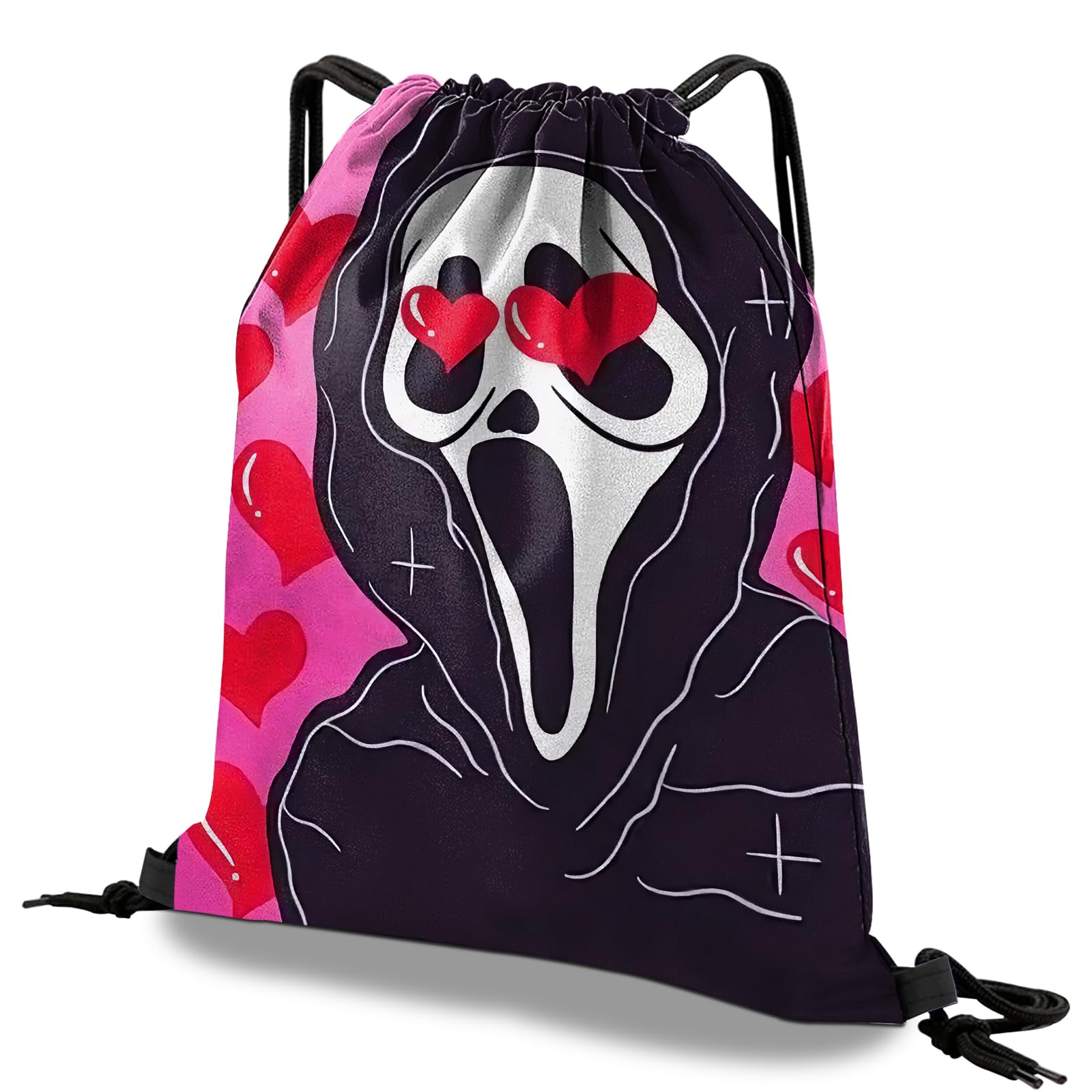 Deokke Drawstring Backpack Draw String Bag Waterproof for Sports Gym Beach Travel Cute Aesthetic Sackpack Men Women (13"×17") (S9-Pink Skeleton) — image 1