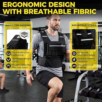 ZENY Adjustable Weighted Vest for Men Women, 30lb/40lb/60lb Fitness Vest