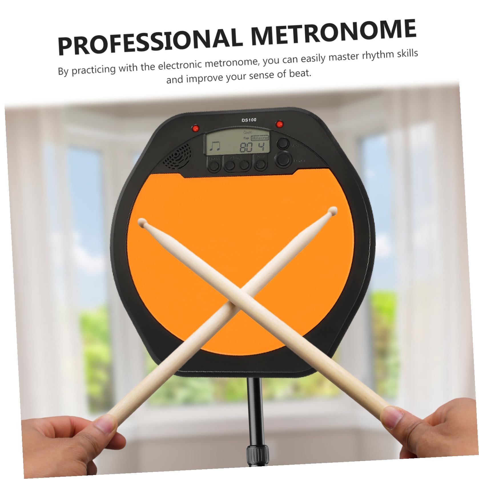 LIOOBO Metrónomo de Conteo Digital Pantalla LCD y Diseño Antideslizante para Baterista Electrónico en Práctica de Entrenamiento Musical Portátil