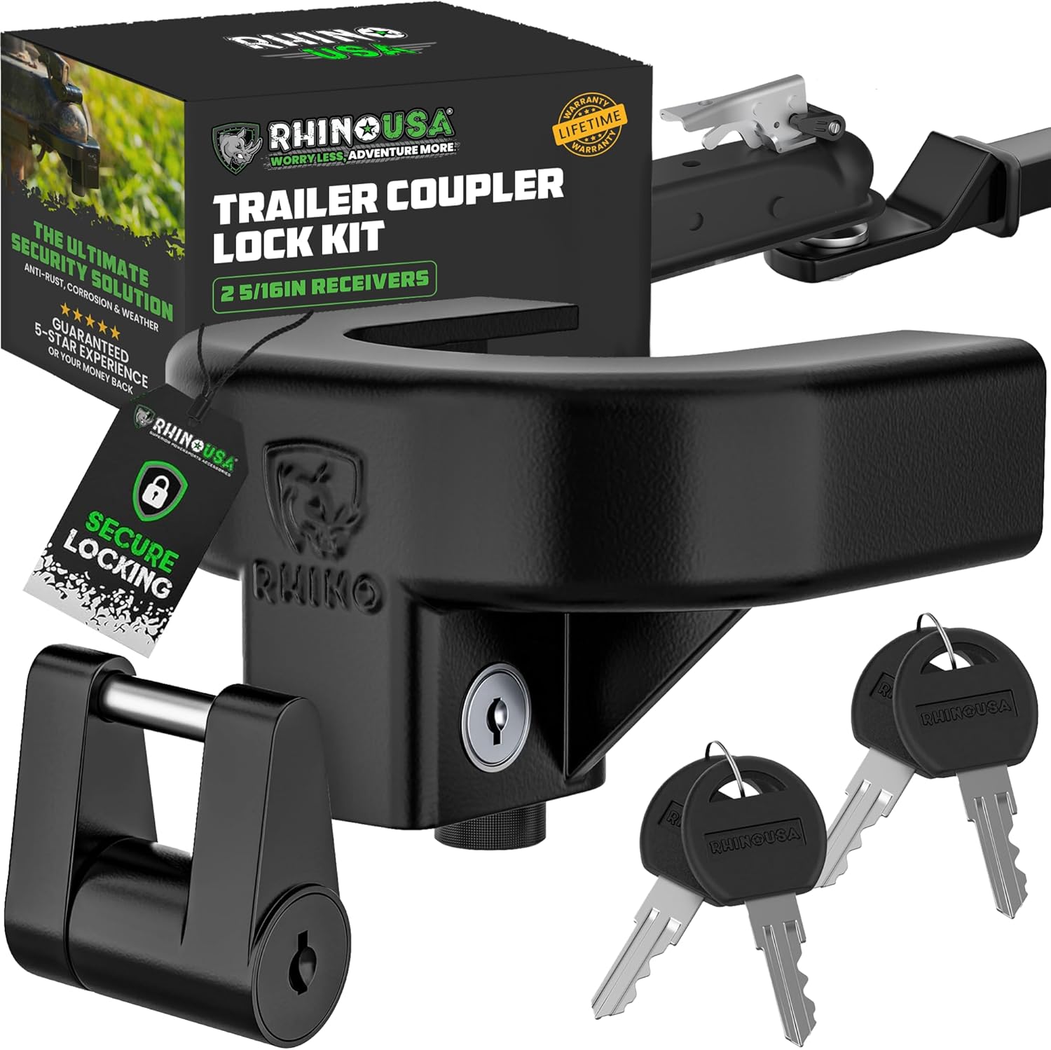 Rhino USA Trailer Hitch Lock Kit (for 2-5/16