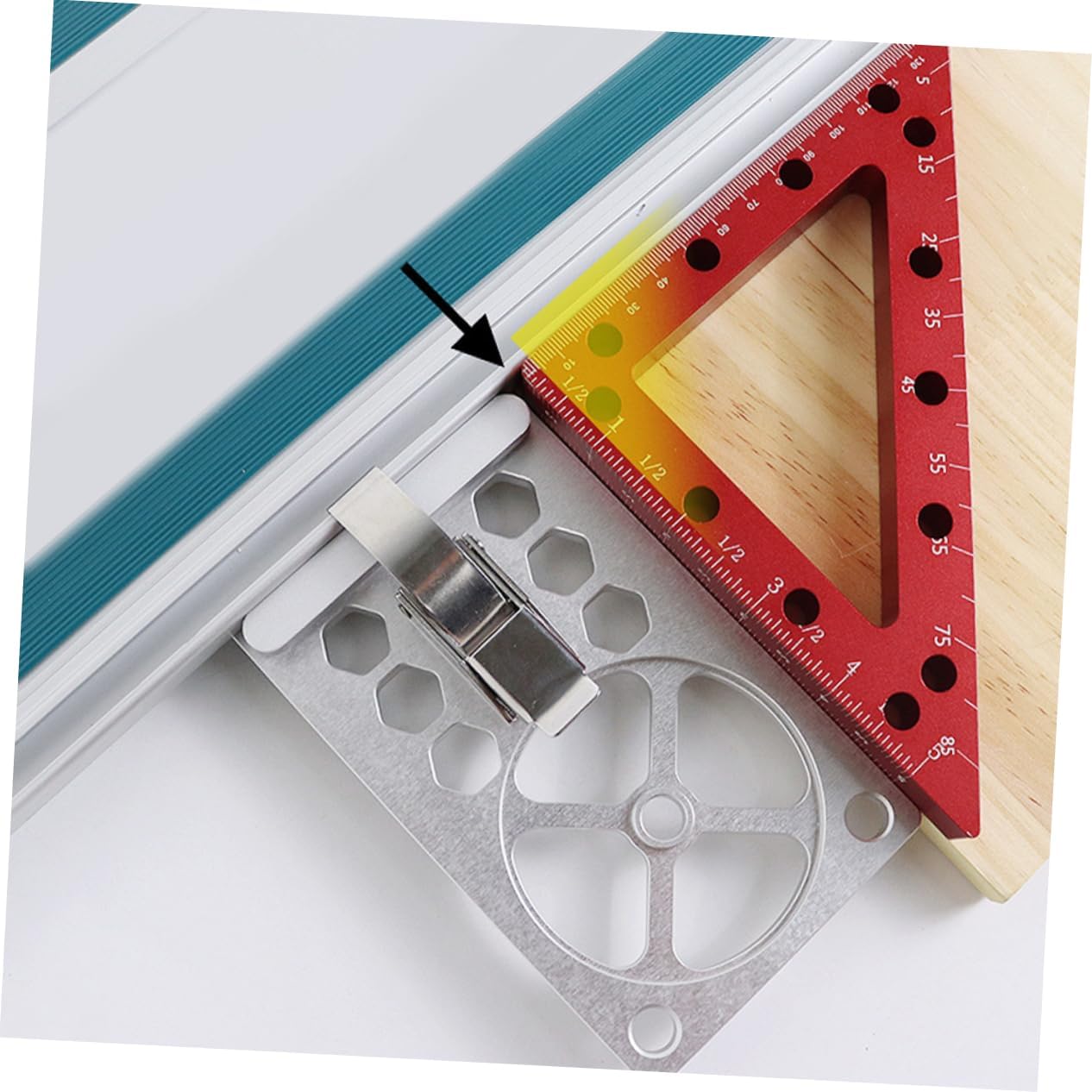 TEHAUX Circular Saw Guide Rail Track Angle Stop for Accurate Cuts Compatible with Festool for Woodworking DIY Projects