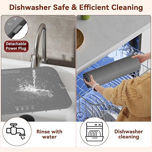 Miniatura 3 de Tapete de calentamiento de alimentos de grafeno mejorado para encimera, calefacción de superficie completa, bandeja de calentamiento eléctrica