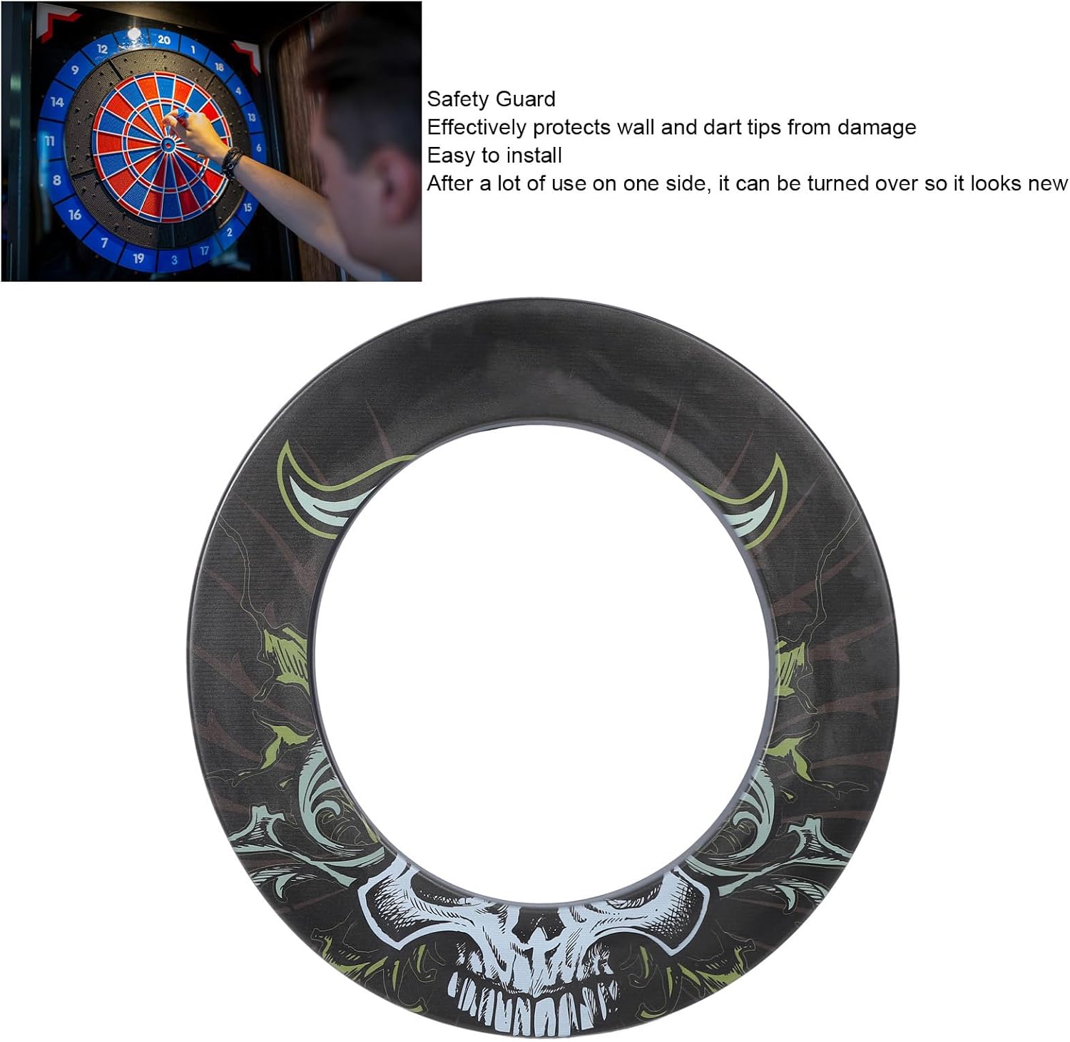 Professional Dartboard Surround Wall Protector Backboard with Thick and PU Material Easy Assembly for Home Bar Club