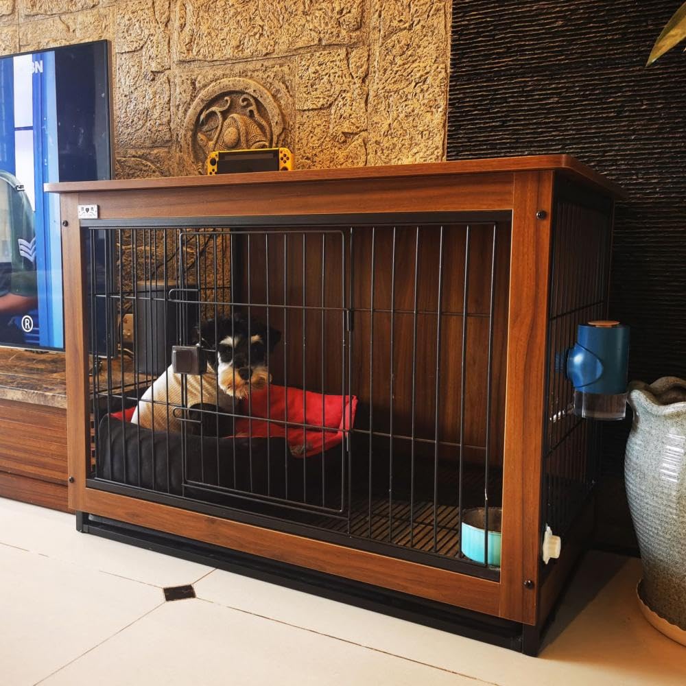 Amazon | XUDREZ 犬 ゲージ 小型犬 犬ケージ 犬用サークル 木目調