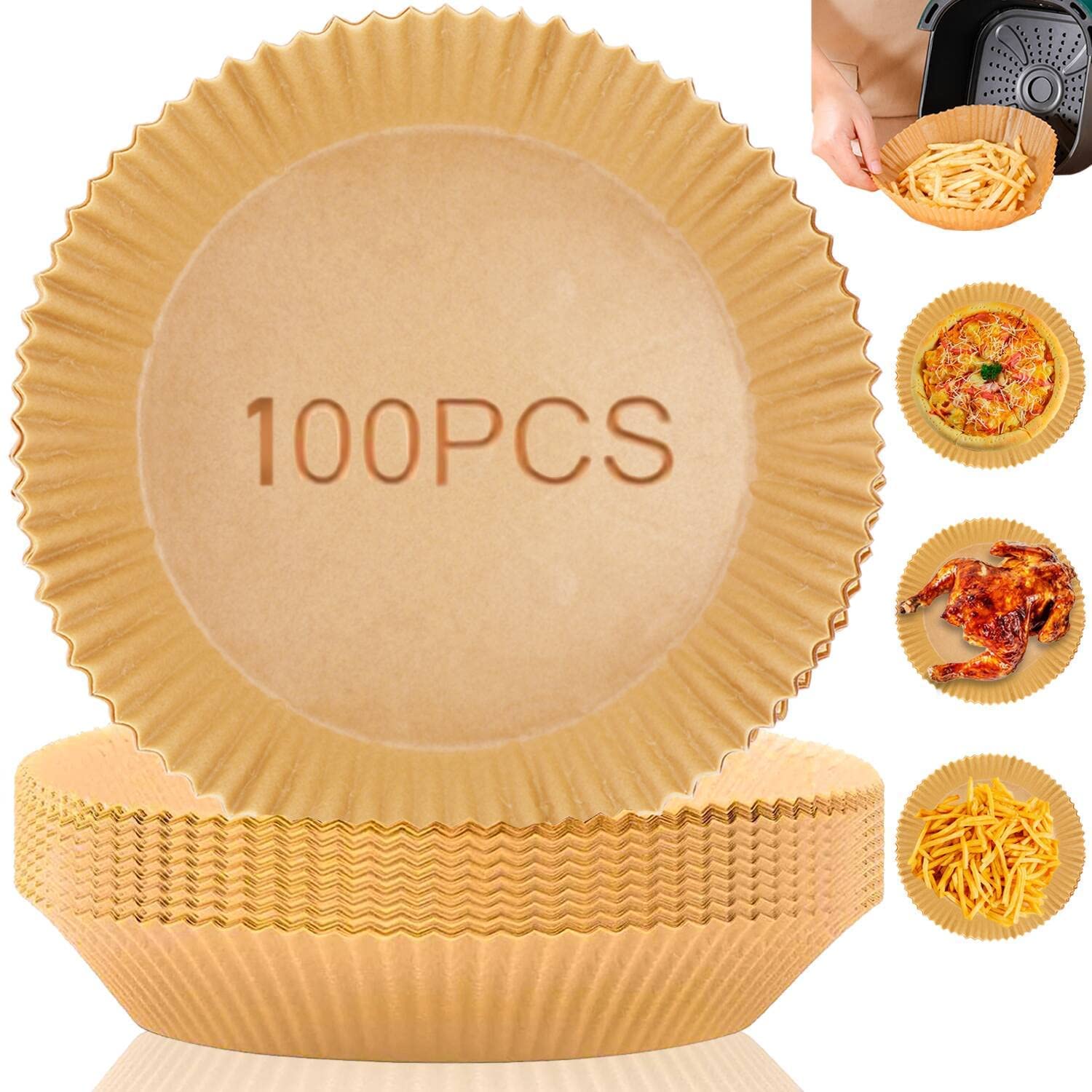 Air Fryer Paper Liners Disposable: 100PCS Non-Stick Parchment Paper, Food Grade Baking Paper for Baking Roasting Microwave (8IN-Round) (Round) (B0DDX8F1BL) Amazon Price History, Amazon Price Tracker