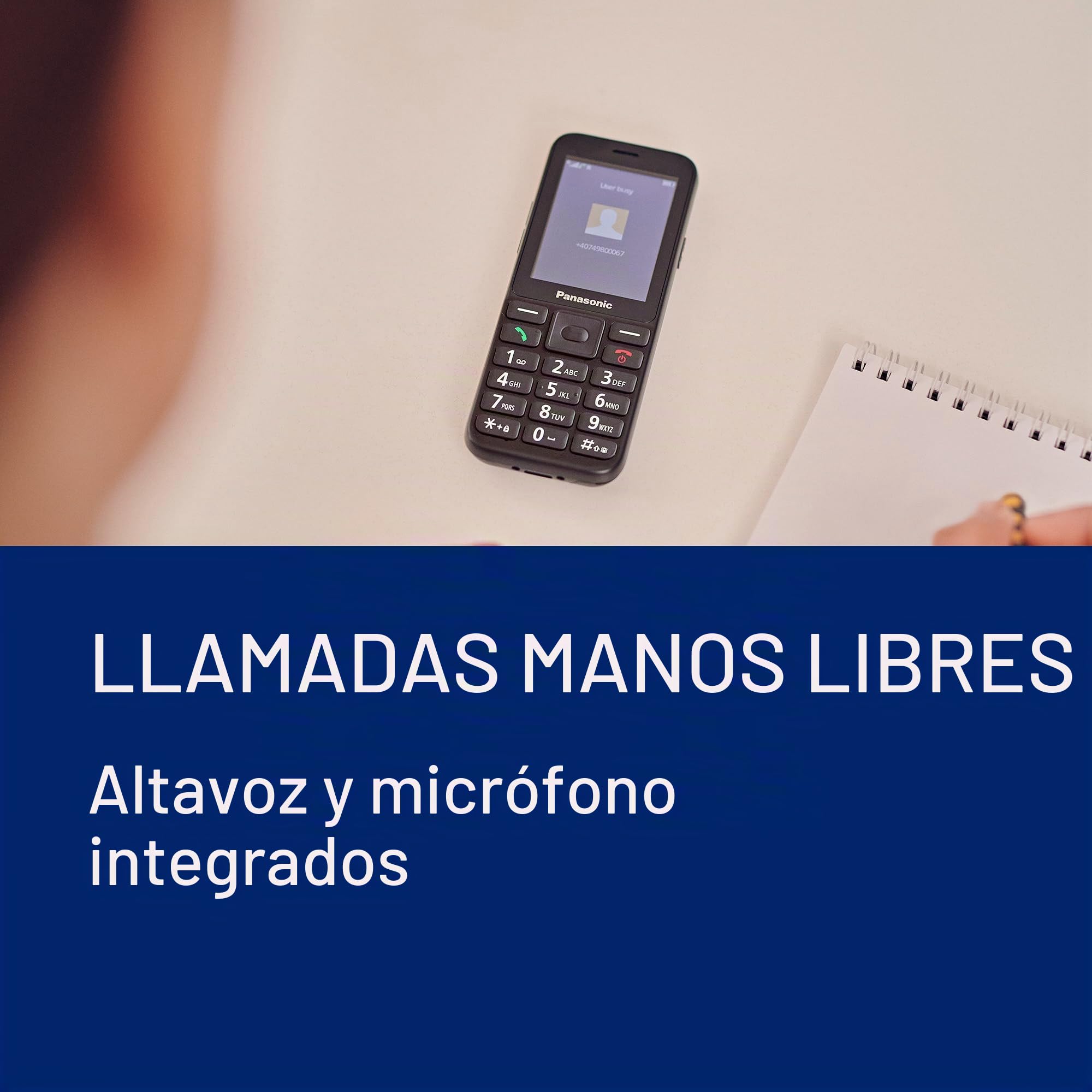 Panasonic KX-TU260EXB móvil para Mayores 4G, Fácil de Usar, Teclas Grandes, IP44, USB C, hasta 7,5 h Llamada, Pantalla 2,4”, Negro