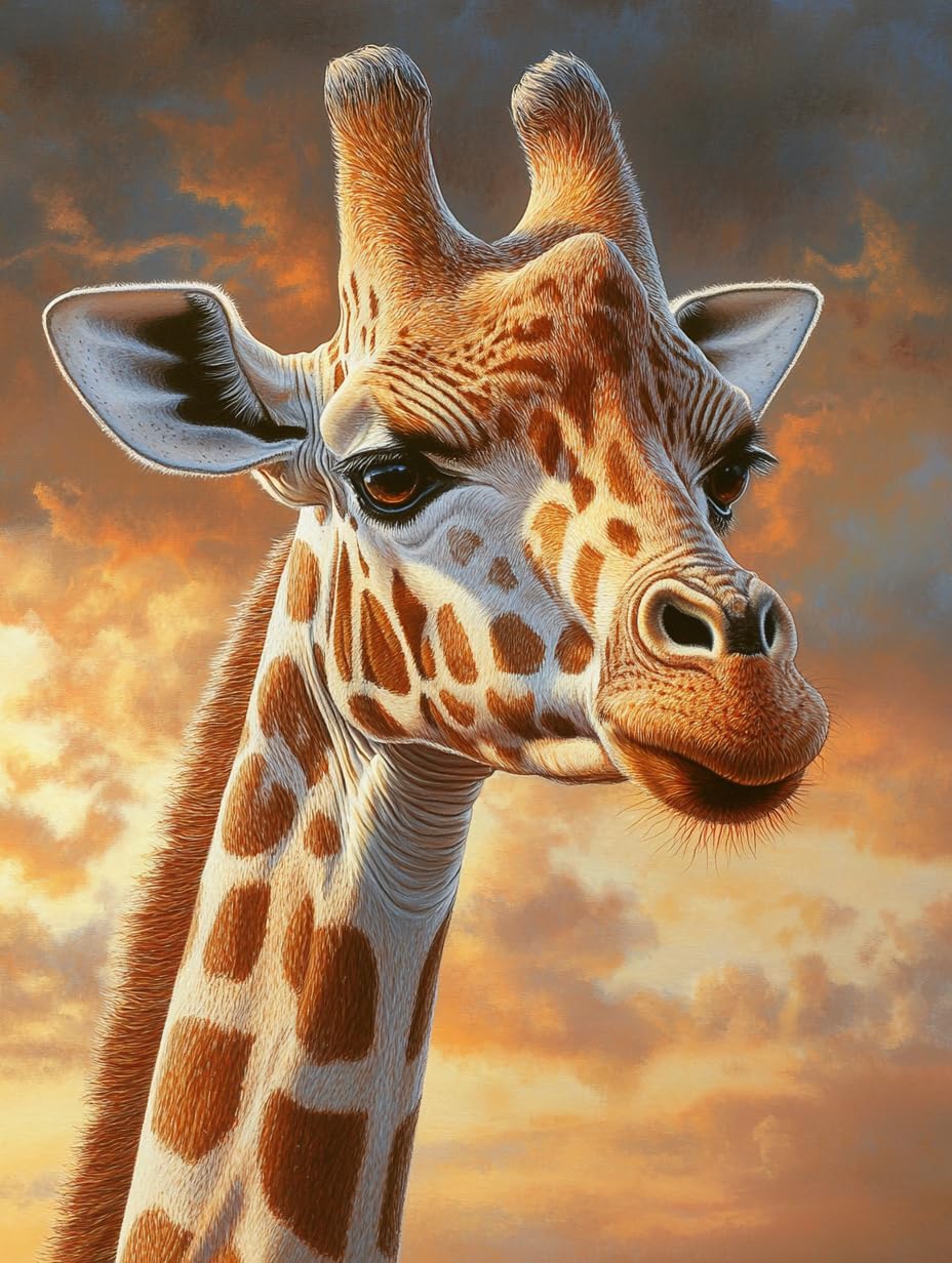 Giraffe Paint by Numbers for Adults-Painting Kits for Adults 12x16in Paint by Number Canvas,Perfect for Gifts and Home Wall Decor 728