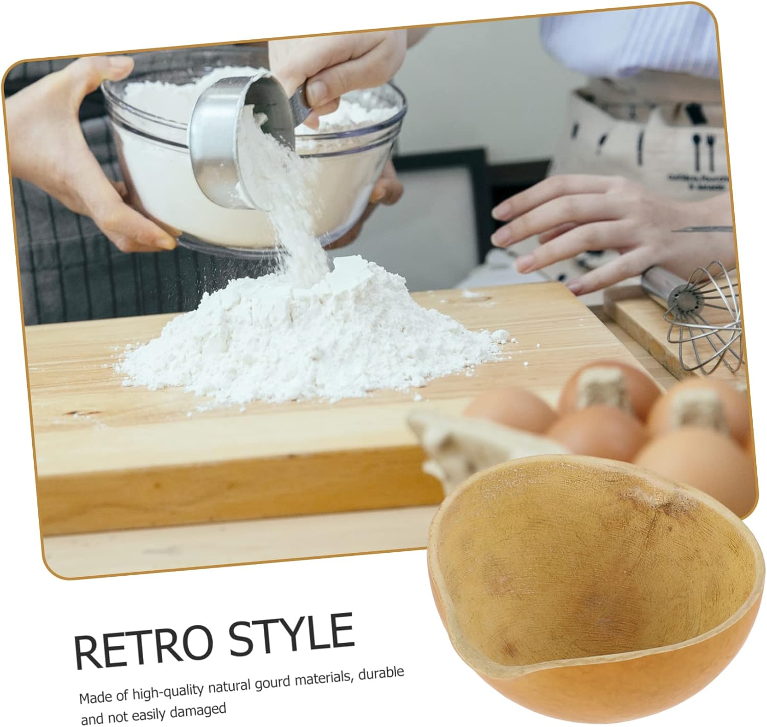 3pcs Natural Gourd Kitchen Water Scoop Serving Ladle for Household Use Smooth Finish Capacity for Dispensing Water and Flour Yellow