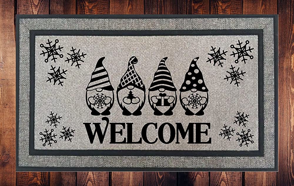 Gnome Welcome Mat,Gnome Door Mat,Christmas Door Mat Home Decoration 30X18 Inch Doormat for Home Bathroom Kitchen Entrance