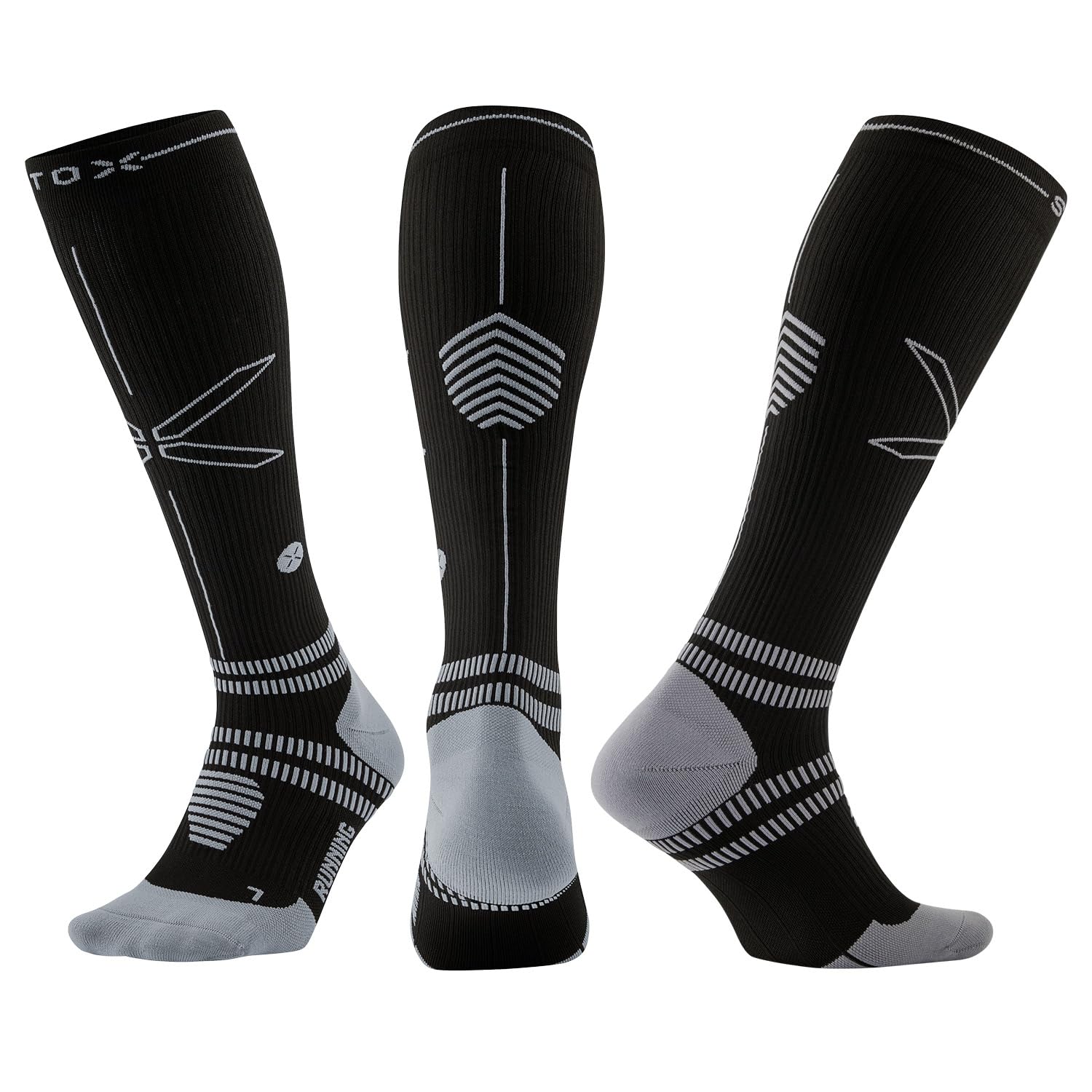 STOX Energy Socks Calze Da Corsa Da Uomo A Compressione Nero XL