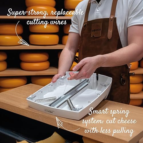 Miniatura 5 de Boska Cheese Commander Pro+ con 12 alambres de repuesto/corte de queso/para quesos pequeños y suaves/compacto/seguro de usar/alambres de acero de