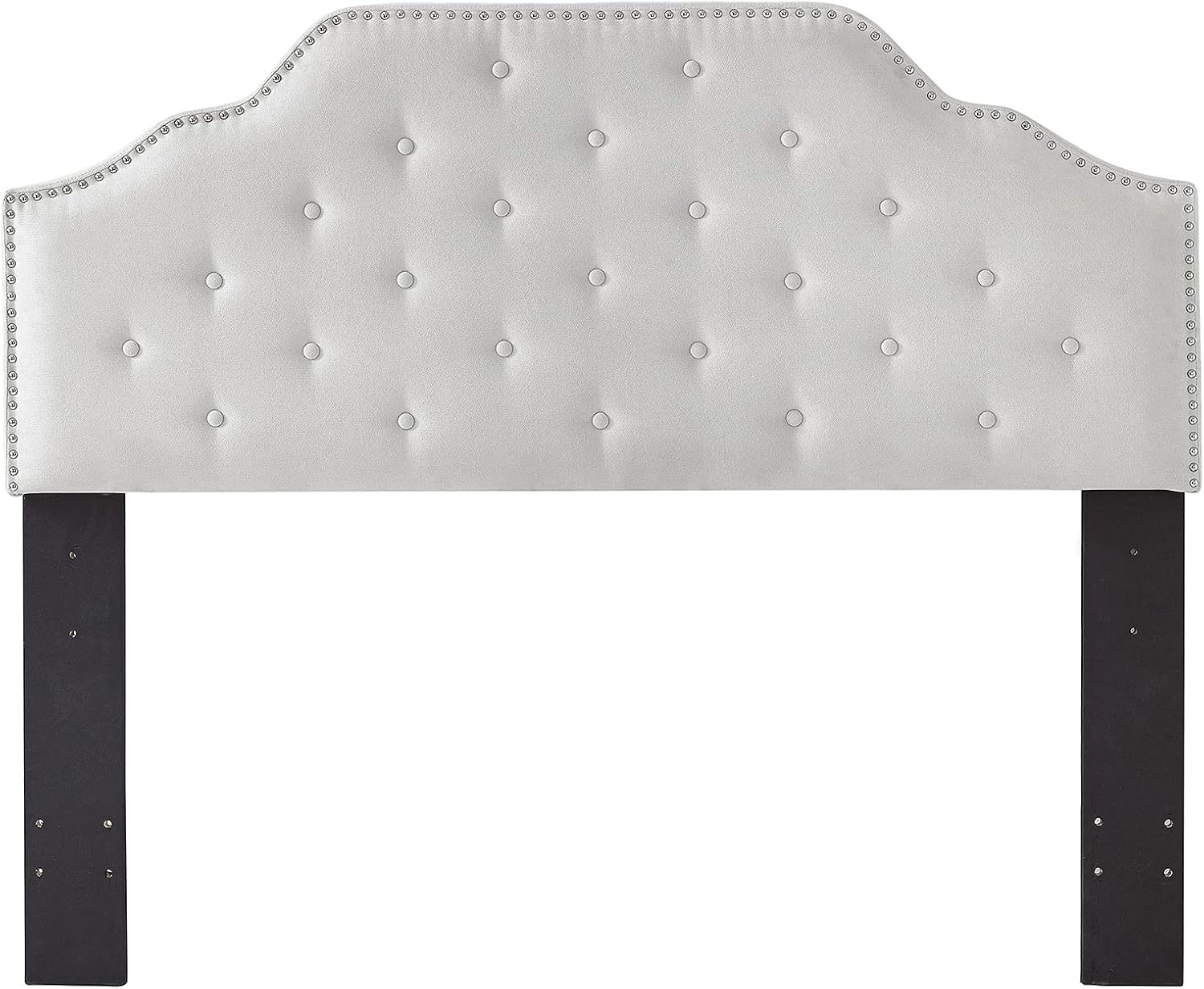 Ball & Cast Fabric Upholstered Headboard Tufted Button, Queen Full Size Bed Adjusted Height 42-50 inch, Beige