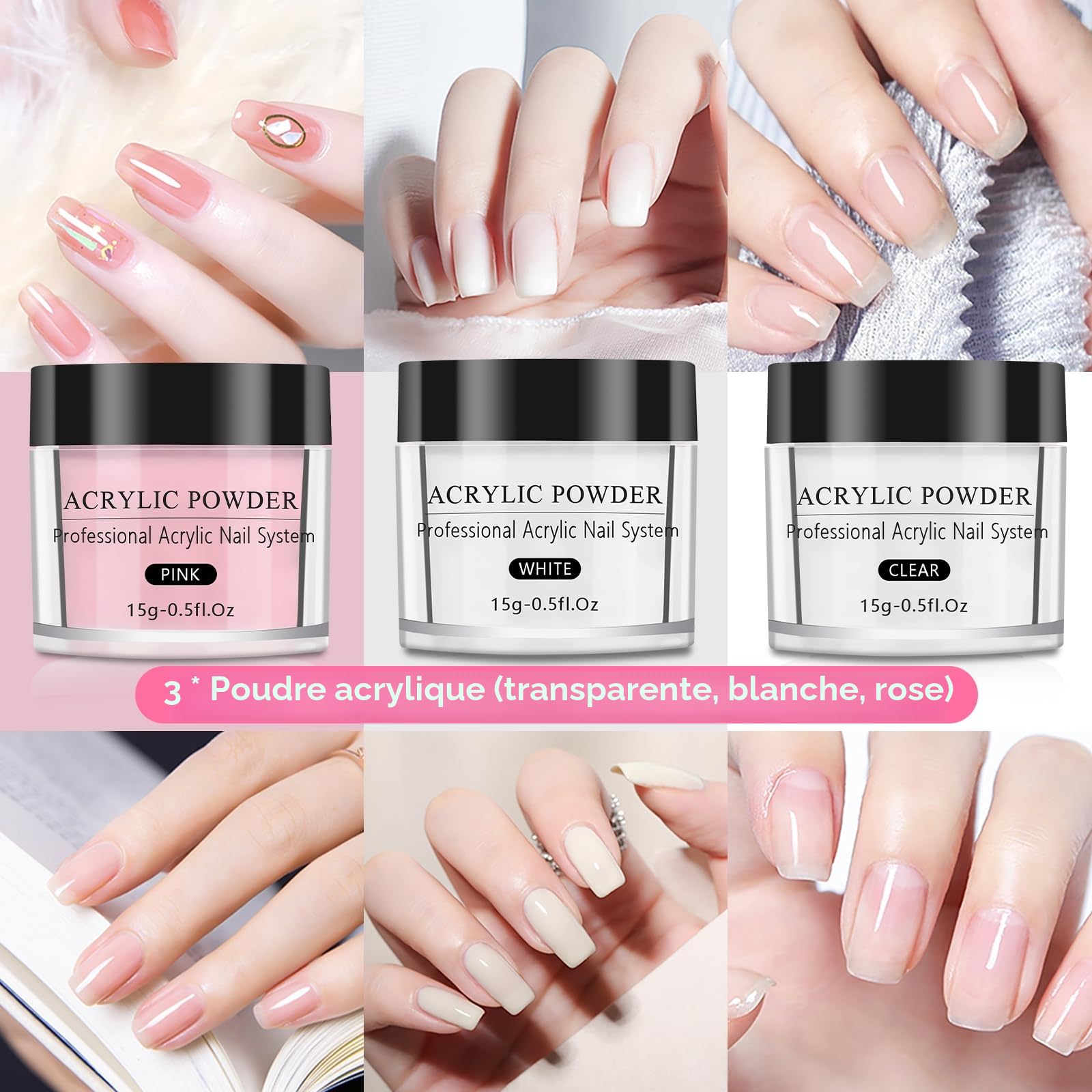 Deciniee Main D'Entrainement Manucure Silicone: Flexible Fausse Main pour Ongle - 200 Pièces Faux Ongles Main d Entrainement pour Ongle - Amovible Main Entrainement Ongles pour Manucure