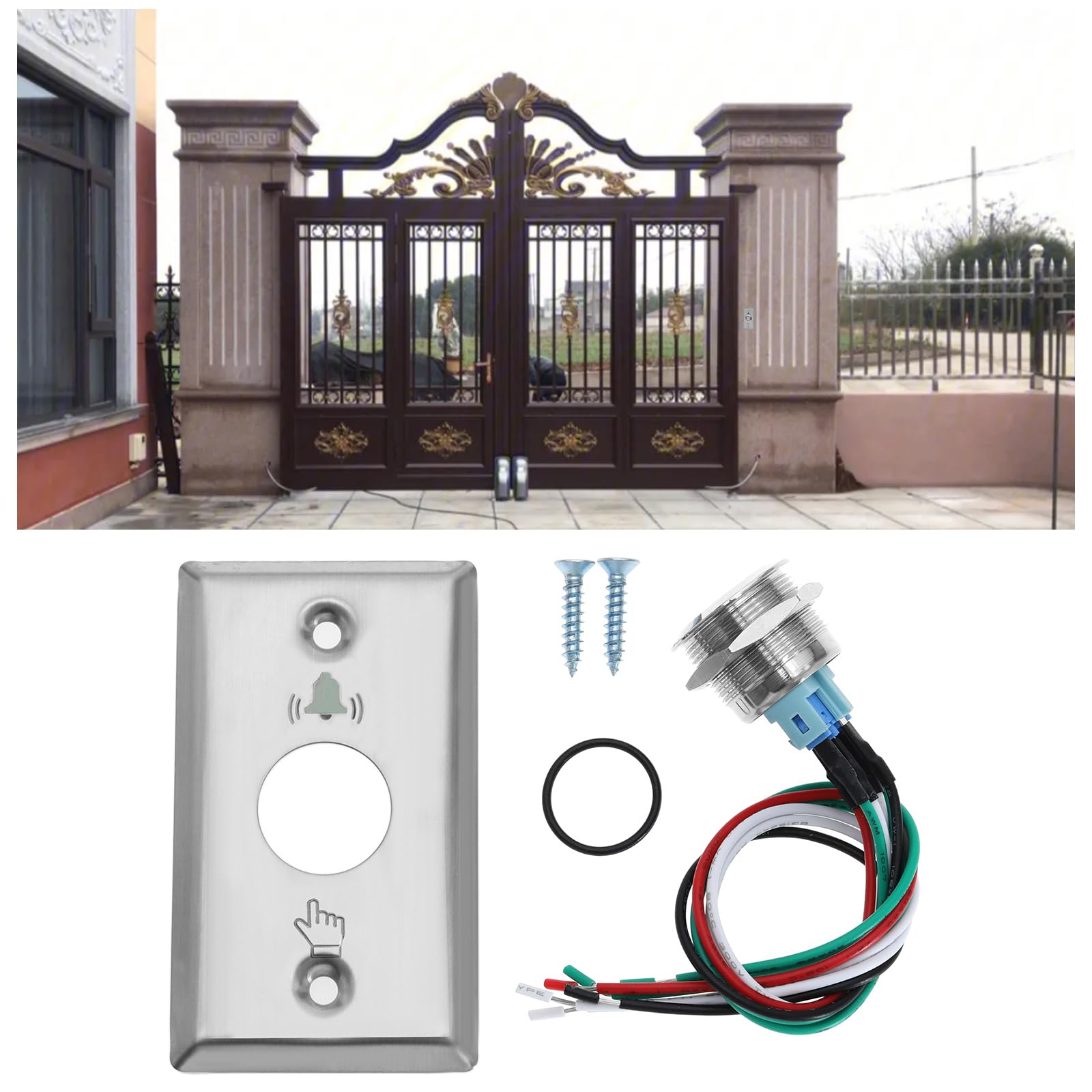 Whychstore Verlichte bedrade deurbel drukknop met ingebouwde led voor