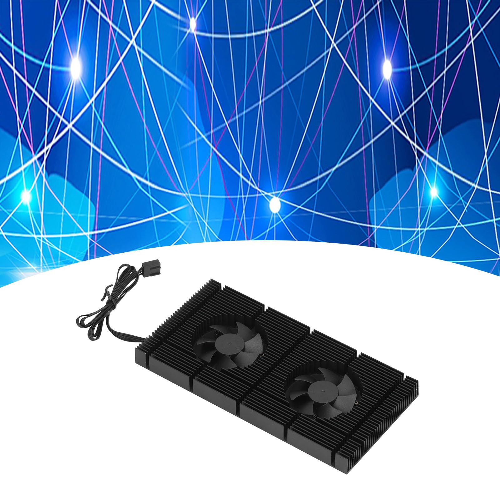 Cocoarm Doppia Ventola PWM VRAM Dissipatore di Calore GPU in Lega di Alluminio Piastra Posteriore Radiatore 90 X 180 X 15 Mm velocità Regolabile da 1500 a 5000 Giri/min per Raffreddamento Memoria