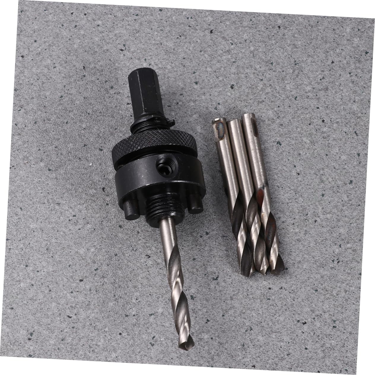 Metal Mandrel with 3pcs Drill Bits 30-114mm Handle Hole Arbor for Wood Steel Plasterboard Thin Plastic