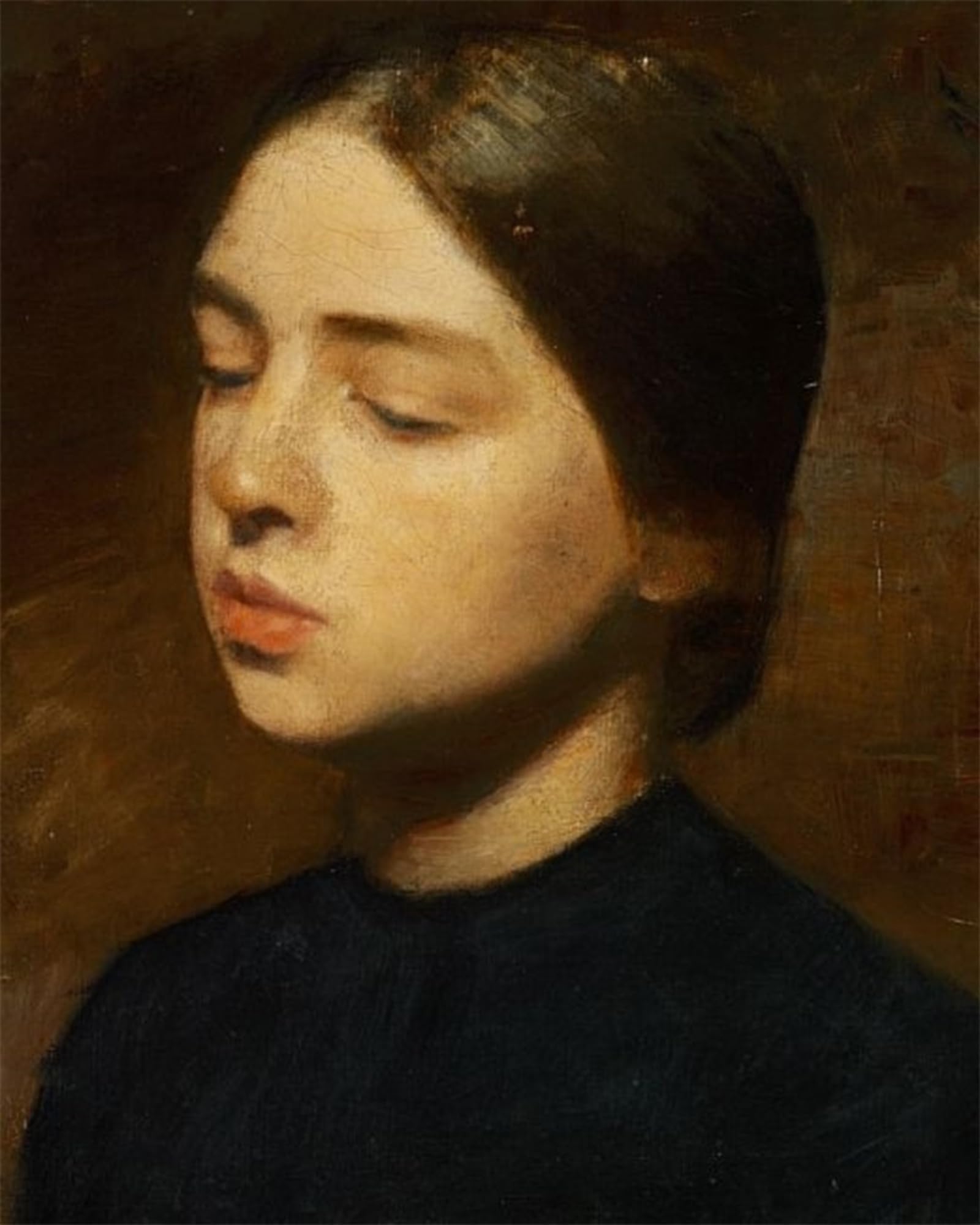 POSTERIIk Famous Modern Artwork Art Mural Portrait of Anna Hammershoy Artist's Sister by Vilhelm Hammershoi Oil Paintings Pictures for Home Decor 60x90cm