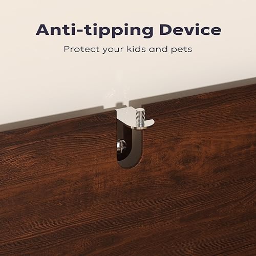 Miniatura 7 de Aparador de ratán buffet, armario de cocina bohemio con cajón y 2 puertas, armario moderno de mediados de siglo con estante ajustable, barra de café