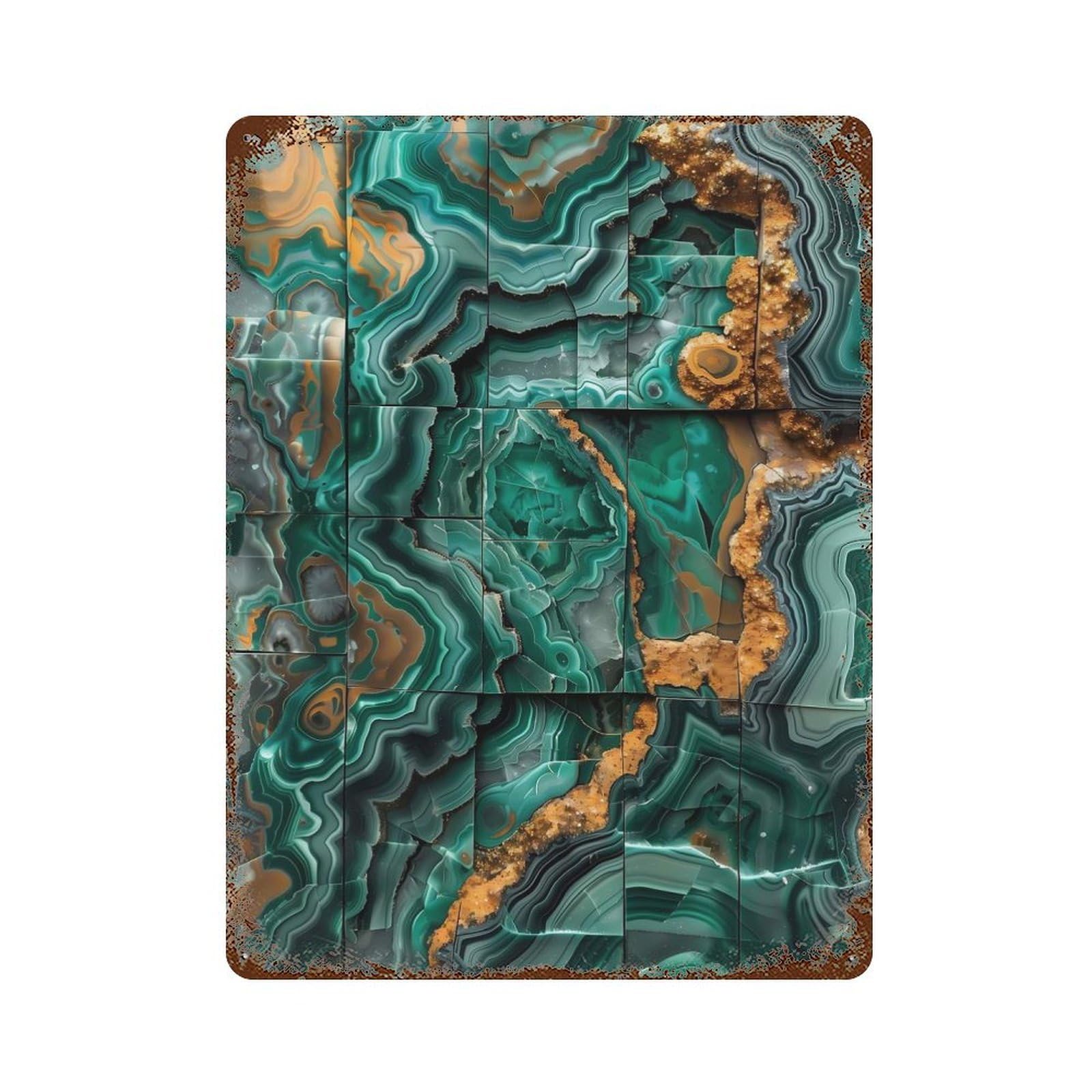 Agate Elegance Panel Rustic Tin Plaque 15.7"x11.8", Industrial Home Decor for Pub, Kitchen And Man Cave Decor