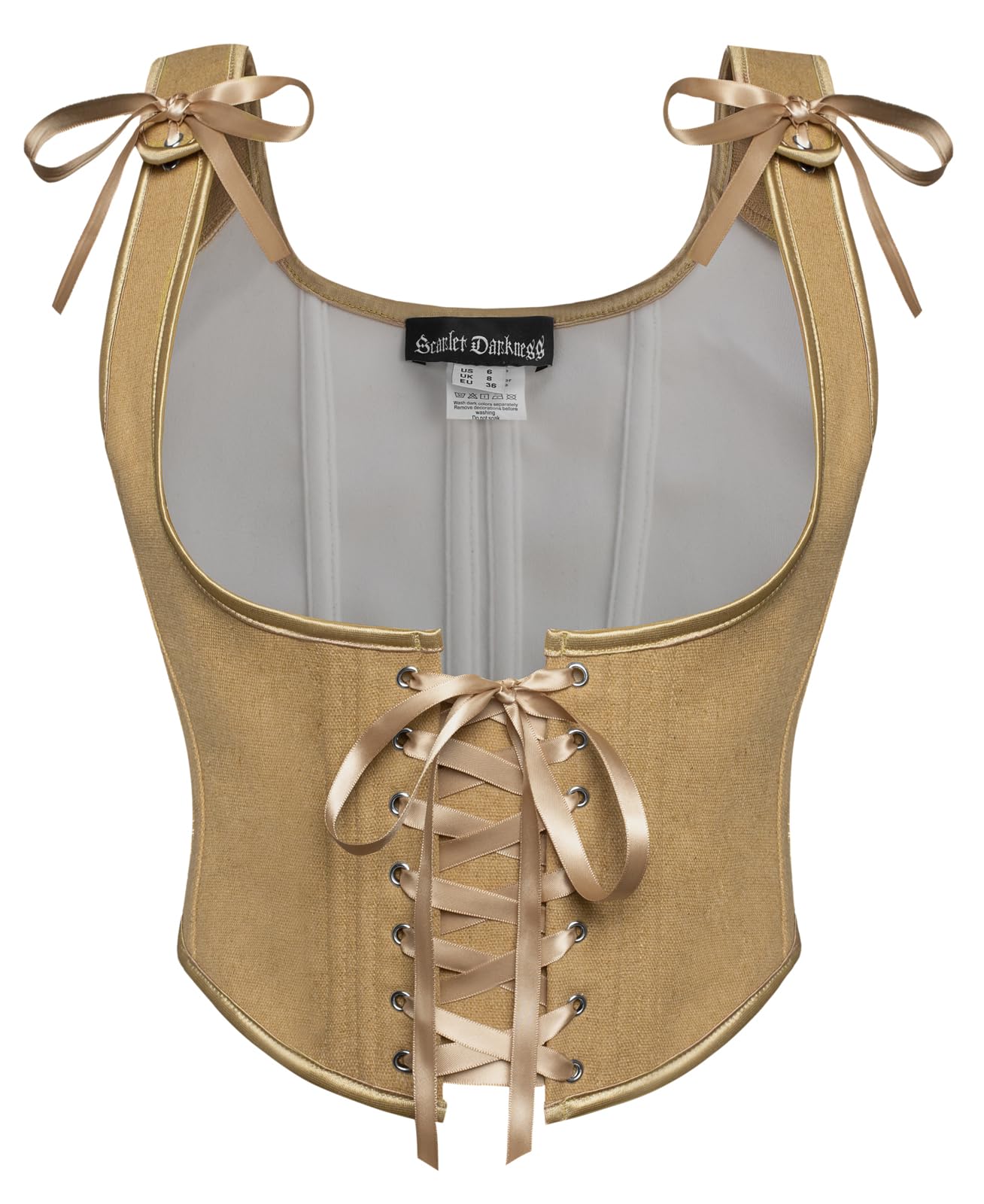 SCARLET DARKNESS Damen Renaissance Korsett U-Ausschnitt Corsage Lace-up Cottagecore Corset Top
