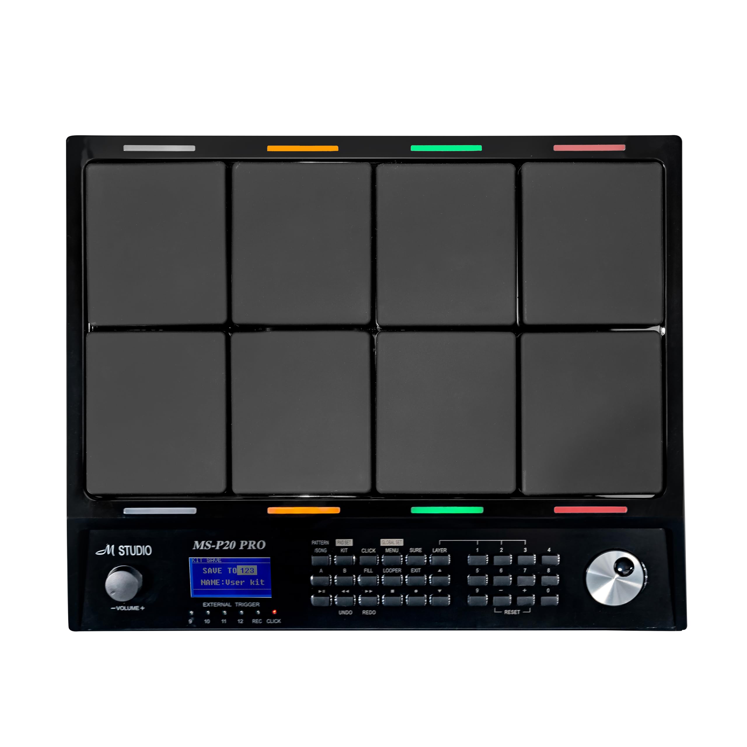 M Studio MS P20 Pro Professional Electronic Drum Pad – 8 Velocity-Sensitive Pads, LCD Display, MIDI Controller, Looper Mode, Black-image-22