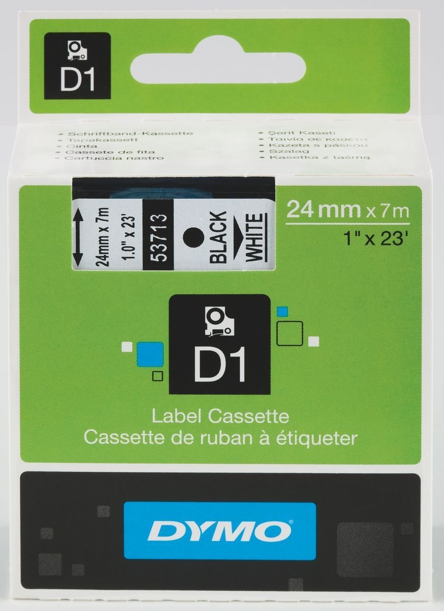 Dymo Striscia di ricambio D1 24mm x 7mt - Bianco/Nero