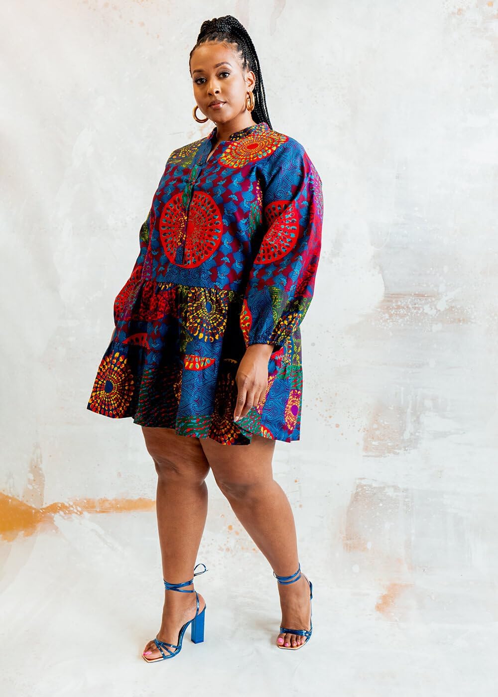 D'IYANU | Malia African Dress for Women – Elegant African Attire – Ankara Print Mini Dress in Regular & Plus Sizes - Image 6