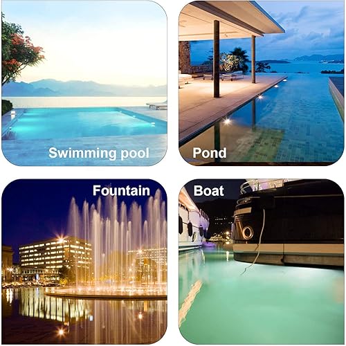 Miniatura 9 de Luces LED para piscina, paquete de 4 unidades, luz subacuática regulable, 3 W, bajo voltaje, luces LED blancas cálidas para piscinas, estanques,