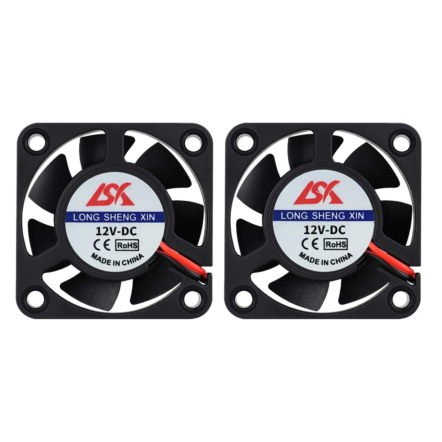 HAWKUNG 2 Pcs 3D Printer Cooling Fan Extruder Accessory 4010 40 x 40 x 10 mm DC 12V 2 Pin Connector Bearing Silent Brushless Heatsink Cooler Blower for 3D Printer, Black