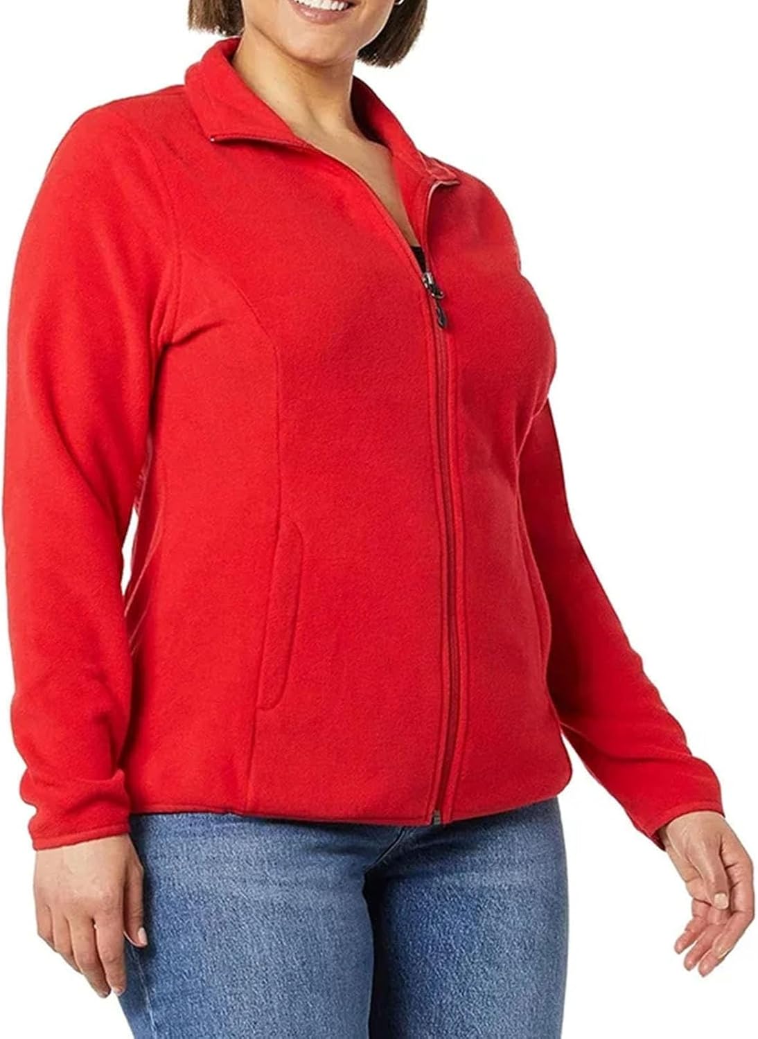 Thermal Hiking Jackets Women's Classic Fit Full Zip Polar Soft Outdoor Climbing